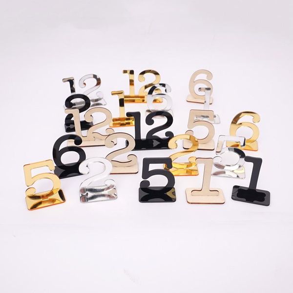 

10pcs/set fashion acrylic wooden wedding party supplies 1-10/11-20 number holder table number event party decoration