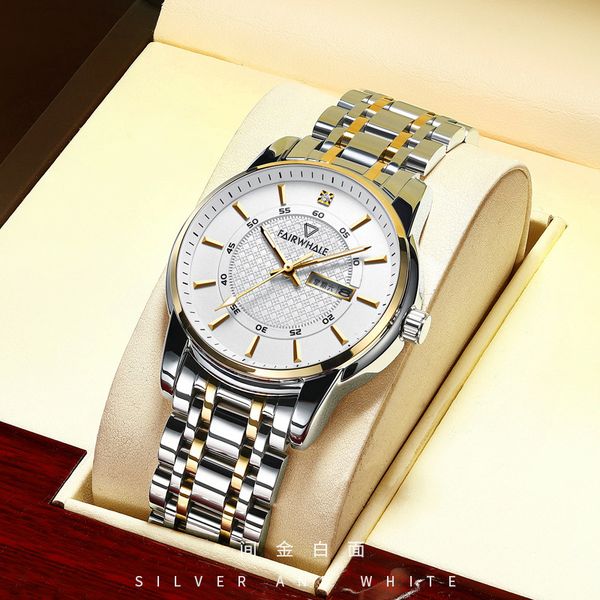 

fairwhale genuine watch mens mechanical watch full-automatic waterproof ten business brands new mens watch switzerland, Slivery;brown