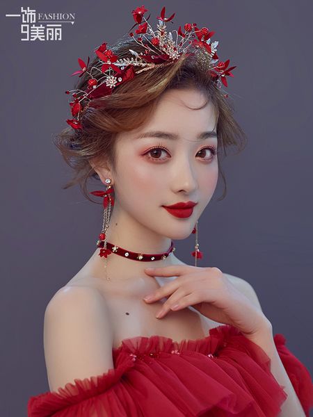 

свадебный головной убор красного вина группа корона украшение волос xianmeishen тост xiuhe платье свадебные аксессуары, Silver