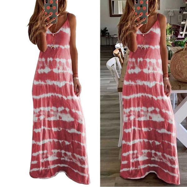 

casual dresses women's sling dress with loose printed vest and dress1, Black;gray