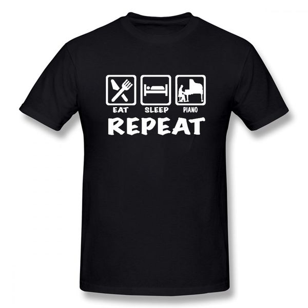 

sport eat sleep piano repeat new funny t shirt men short sleeves hip hop oversized o-neck cotton t shirts