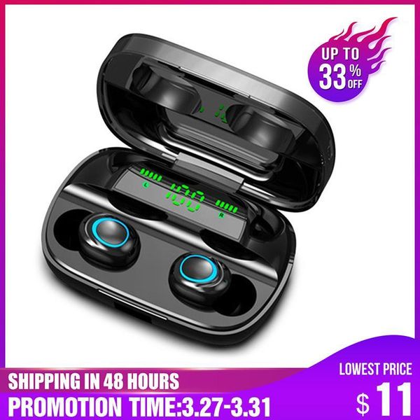 

s11 tws 3500mah power bank headphone led bluetooth 5.0 earphone headphones wireless hifi stereo earbuds gaming headset with mic1