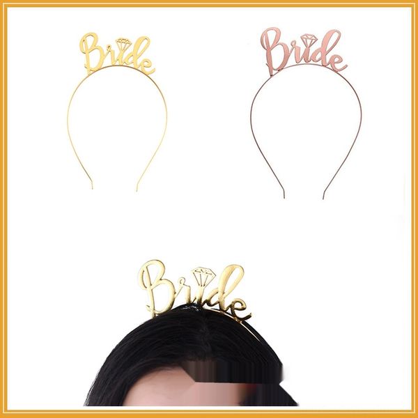 

4xhwn bride letter be metal to crown bride-to-be ornament metal ornamentsband wedding bride dbgba rose gold headhair accessories head