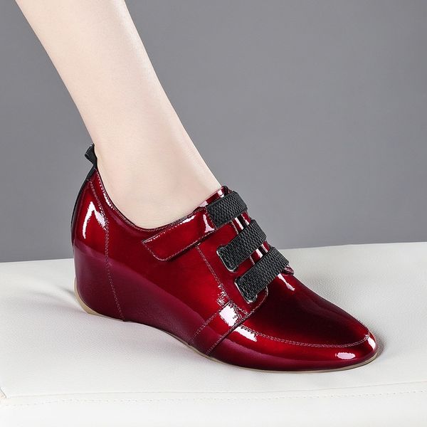 

2021 new female fashion fall wedges heels black toe party shoes 0jfi
