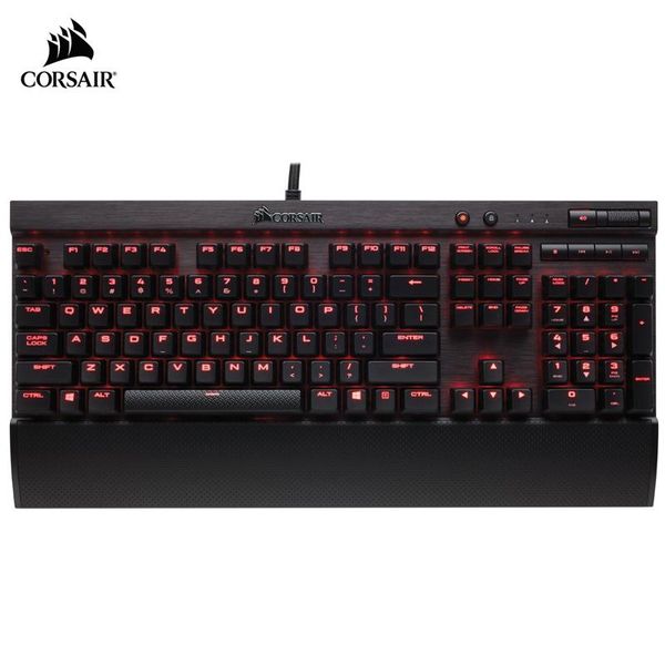 

keyboards k70 lux mx red mechanical gaming keyboard - usb passthrough & media controls linear quiet cherry