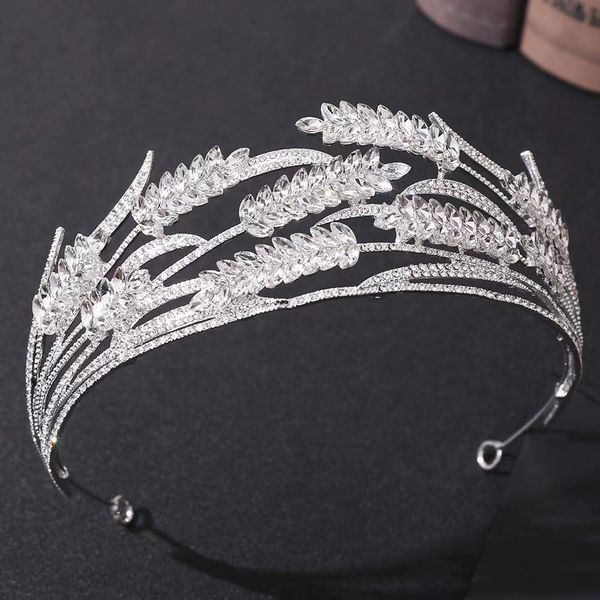 

luxury 2021 wedding bridal tiara rhinestone head pieces crystal bridal headbands hair accessories evening bride dresses, Silver