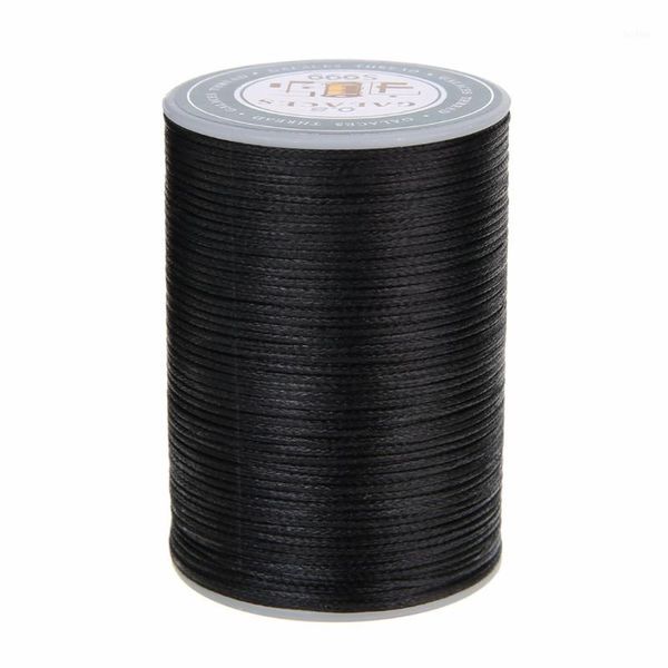 

polyester microfiber waxed thread 0.8mm diy waxed thread cord string leather sewing hand wax stitching for arts crafts shoe hat1, Black;white