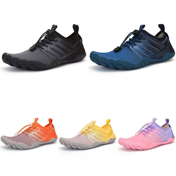 

non brand running men women shoes black grey yellow pink purple blue orange five fingers cycling wading mens womens outdoor sports shoe