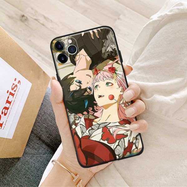 

43fgin zero two darling the franxx 002 for iphone se 6s 7 8 plus x xr xs 11 12 mini pro max soft silicone phone case cover shell