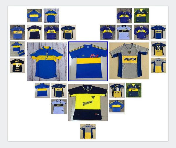 

10 maradona 1995 boca юниоры ретро мерицейский футбол для футбола 95 урожай футбольные рубашки главная синяя желтая классическая античная ка, Black;yellow