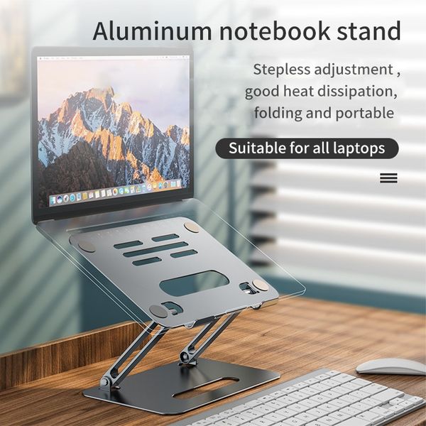 Novo P43 Laptop Suporte de Alumínio Ajustável Portátil Suporte Multi-Angle Stand Libertação Calor Dobrável Portátil Stand