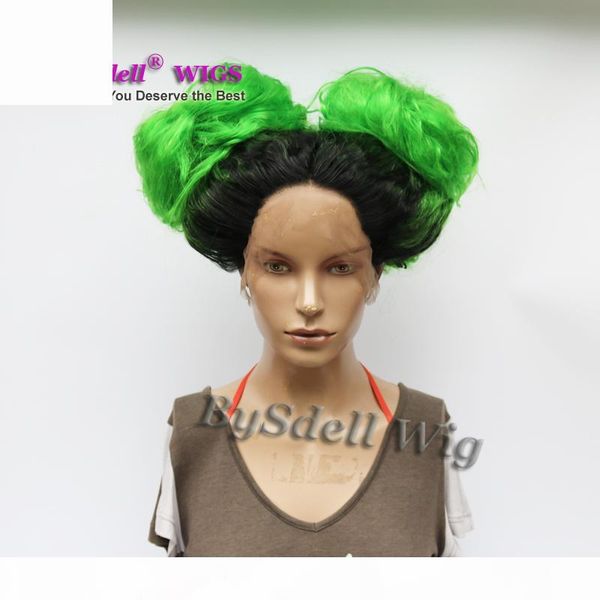 

celebrity nicki minaj anime chun li hairstyle wig synthetic ombre color drag queen wig lace front wigs for men, Black