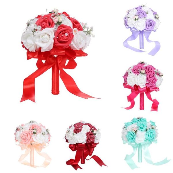 

fashion wedding bouquet bridal rose flowers pearl bouquets noble bridesmaid bridal bouquets for party wedding decoration