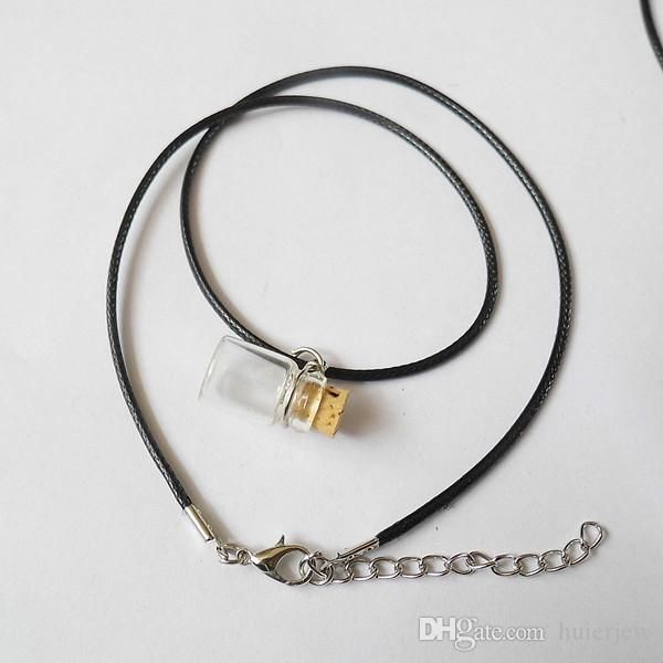 

bottle necklaces for women leather rope sweater necklace bottle pendants essential oil diffuser necklace, Silver