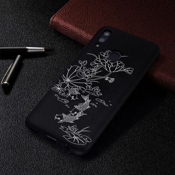 

lotus pond painted pattern soft tpu case for huawei p smart