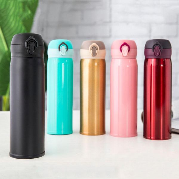 

promotion bounce lid stainless steel vacuum water bottles women men office business customizable thermal insulation water cups dh0795 t03