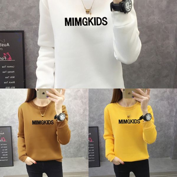 

women's sweater autumn and winter 2020 korean style new letter printing loose large size women's clothing student fleece sweater j, Black