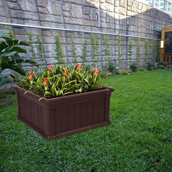 

decorative flowers & wreaths 23.8 x 11.8 inch blow molded planting frame dark brown