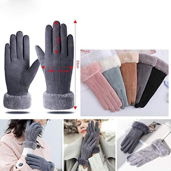 

five fingers gloves sagace women winter keep warm snow cold-proof sports windbreak riding anti-skid touch screen outdoor #40, Blue;gray