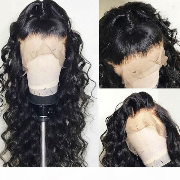 

curly wig peruvian lace front human hair wigs with baby hair water wave lace front wig remy hair pre plucked bleached knots, Black;brown