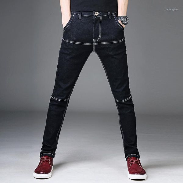 

2020 black men denim trousers fashion casual mens jeans small elastic comfort men pants size 27-361, Blue