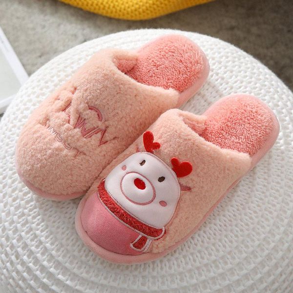 

women cute couple plush slippers home shoes warm ladies casual indoor female platform footwear fashion winter new comfortable, Black