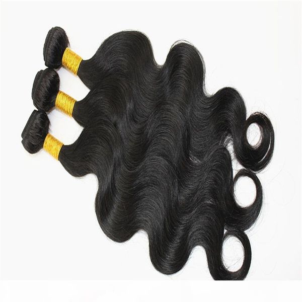 

body wave hair extensions 3 or 4 bundles 50g bundle peruvian indian malaysian virgin human hair weft 8-28inch, Black