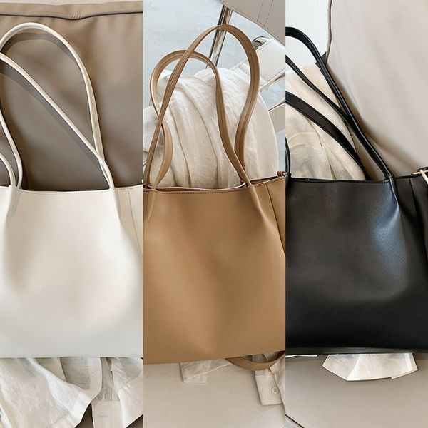 

women's s2020 summer new fashion baghand fashion bagol commuter tote bag large capacity khaki pu leather bag prlib