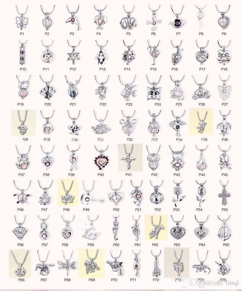 

75 style in stock 18kgp love wish pearl cage wholesale pendant locket cages pendants, diy pearl necklace charm pendants mountings r2a6, Silver