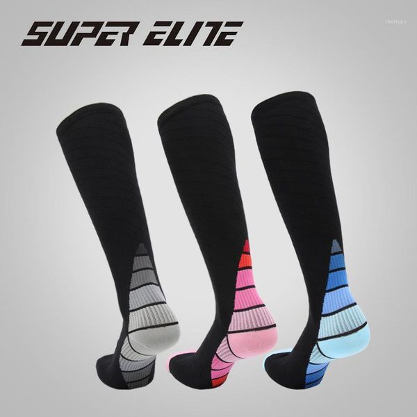 

gradient color running compression socks riding stockings men marathon running legguard pressure socks calf men1, Black