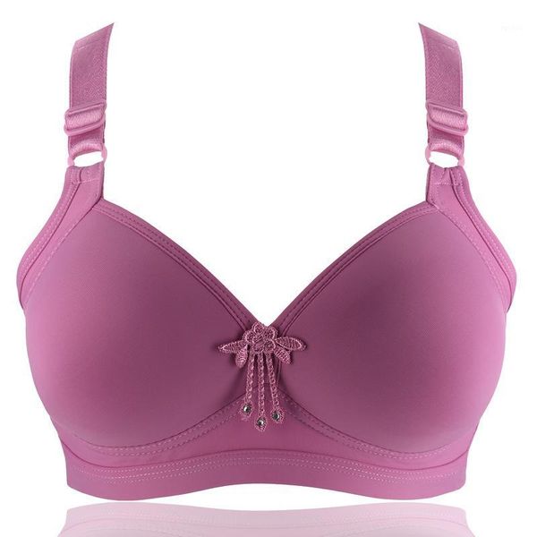 

plus size women full cup wire bra 36/80-44/100 bc cup minimizer bra for mothers comfort cotton underwear1, Red;black