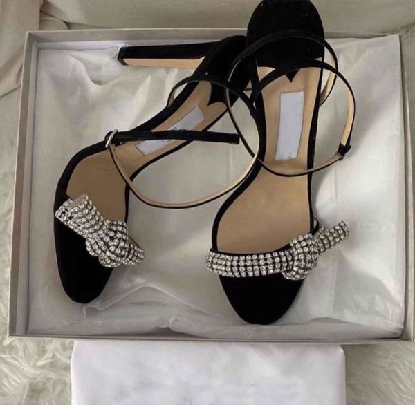

evening bridal weeding sandals shoes -- elegant thyra high heels ankle strap crystal ladies gladiator sandalias eu35-42.box, Black
