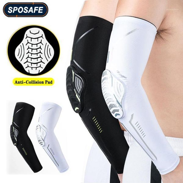 

elbow & knee pads 2pc sports crashproof compression arm sleeves protectors for outdoor basketball football bicycle support guard1, Black;gray