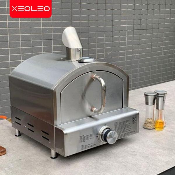 

xeoleo protable pizza oven 12inch pizza baker outdoor lpg gas baking machine stainless steel griddler roast steak machine