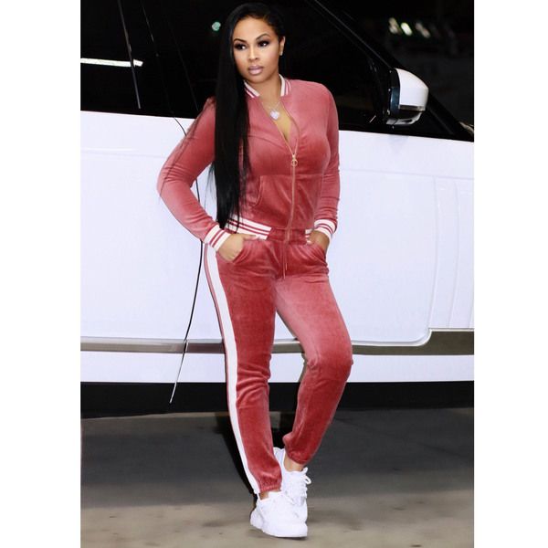 

large size women sport wear stand collar tracksuits women casual suit zipper pullover with pant jogging 2pc set 2020, Gray