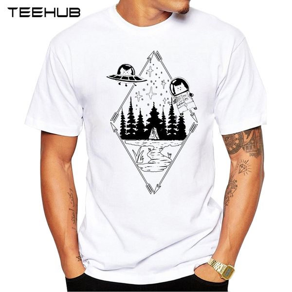 

teehub summer men's fashion funny cat astronaut printed t-shirt short sleeve popular design novelty tee sport hooded sweatshirt hoodie
