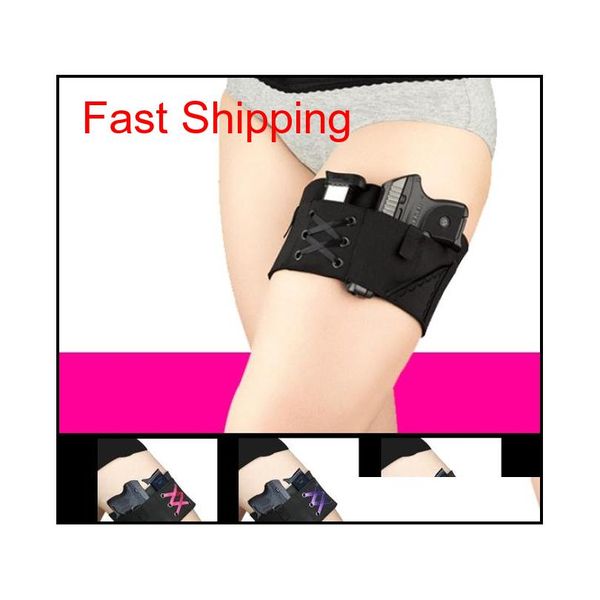 

secret under the skirt women's leg embroidery concealed carry gun holsters for all micro sized firearms under 4.5 in overall length. pb, Black;green