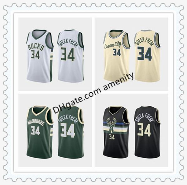 

men milwaukee bucks antetokounmpo 22 middleton basketball jerseys khris giannis association white nickname greek freak jersey, Black