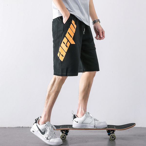

casual shorts summer fashion brand sportswear capris versatile loose trend men's pants, White;black