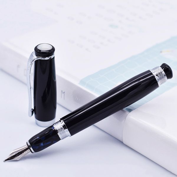 Duke tutor clássico caneta-tinteiro, barril preto e pérola branca no topo, ideal para escritório de negócios em casa ou presente 201202