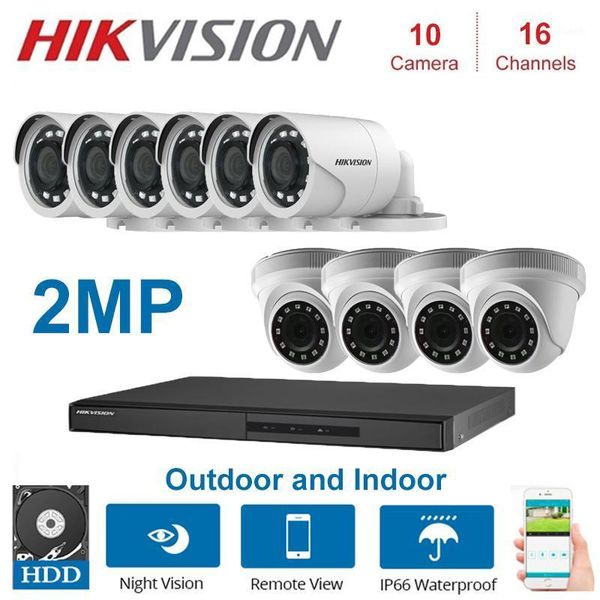 

hikvision dvr 16ch hybrid kit with 2mp 4 in 1 tvi / cvi/ ahd / cvbs camera security night vision cctv system kit1