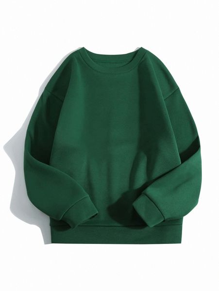 

solid thermal lined sweatshirt s0zg#, White;black