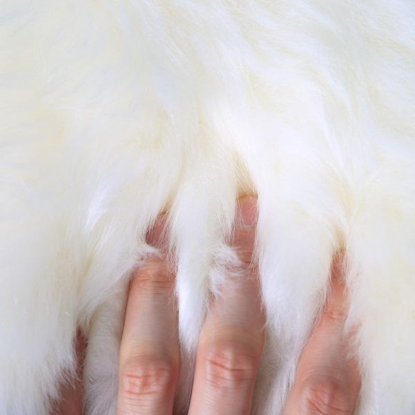 

6cm round/oval soft sheepskin chair cover warm hairy carpet seat pad plain skin fur plain fluffy area rugs washable seat pads 60