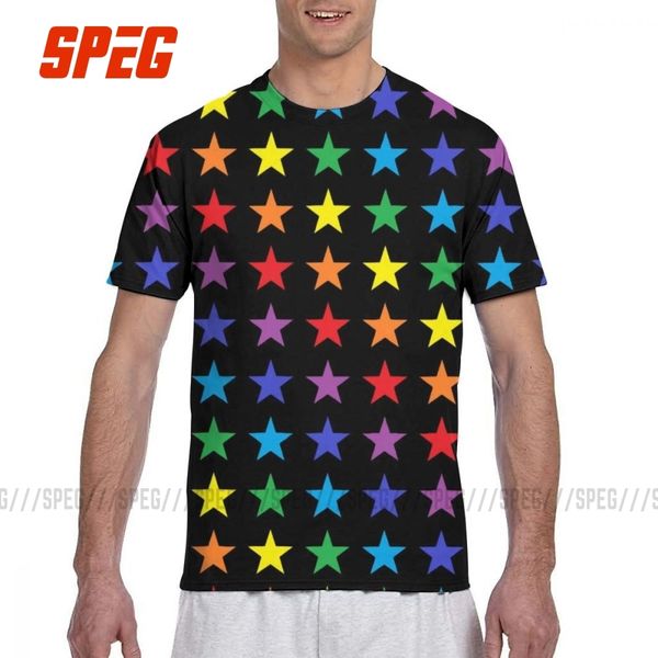 

abstract rainbow stars polyester casual all over print full 3d five points tee short sleeve summer hooded sweatshirt hoodie men t shirt