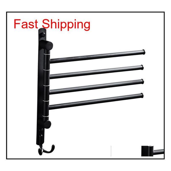 

stainless steel black finish swing out towel bar folding arm swivel hanger holder folding movable bat qylplx new_dhbest