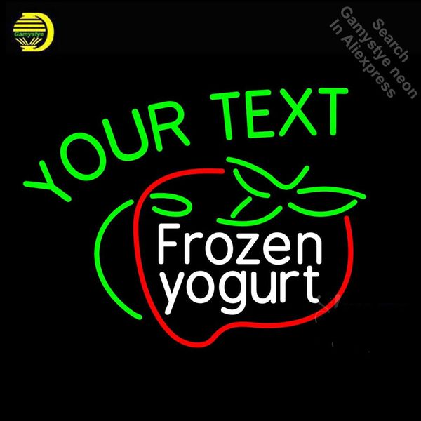 

custom frozen dessert neon sign yogurt decro glass tube handcraft light signs custom text brand logo personalized art neon lamps