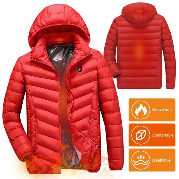

4xl electric heating cotton coat men women usb charging heated jacket w/ removable hood for camping fishing snowboarding skiing1, Blue;black