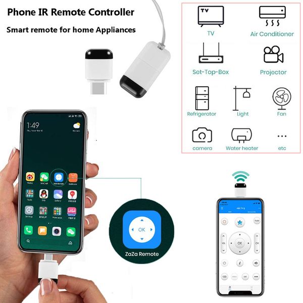 

phone ir remote controller for home appliances smartphone infrared controller for tv/dvd player/ tv box/air conditioner/projector/light/fan