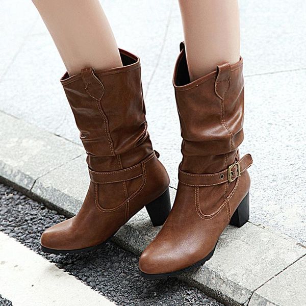 

sarairis 2020 fashion plus size 43 fashion boots women shoes vintage high heels winter boots female1, Black