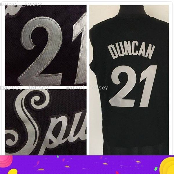 Genähtes individuelles 2016 Christmas 21 DunCen Jersey Black Sports Vest Damen Jugend Herren Basketballtrikots XS-6XL NCAA